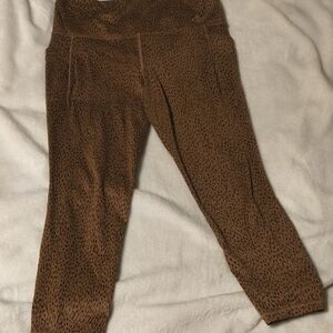 Athleta Brown Print 3/4 Leggings Medium